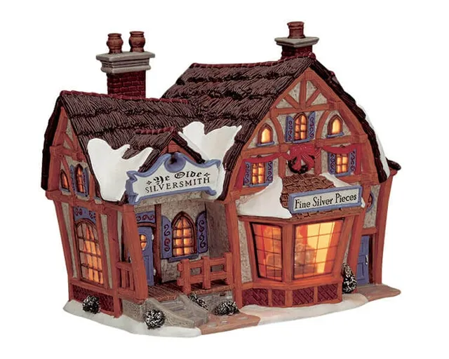 lemax-ye-olde-silversmith-beleuchtetes-miniaturhaus-silberschmiede image 1