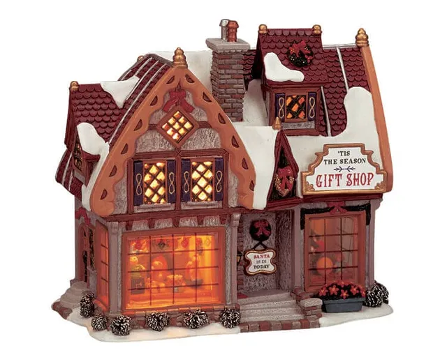 lemax-tis-the-season-gift-beleuchtetes-miniaturhaus-weihnachtsdorf image 1
