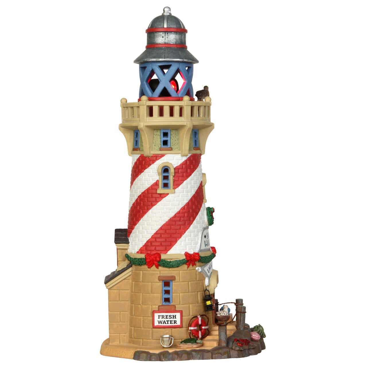 lemax-snug-harbor-lighthouse-miniatur-leuchtturm-mit-rotierendem-leuchtfeuer image 2