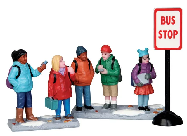 lemax-bus-stop-set-of-3-miniatur-bushaltestelle-3-teilig image 1