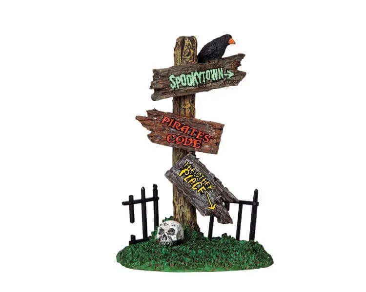 lemax-spooky-signposts-spooky-town-wegweiser-figuren-set image 1