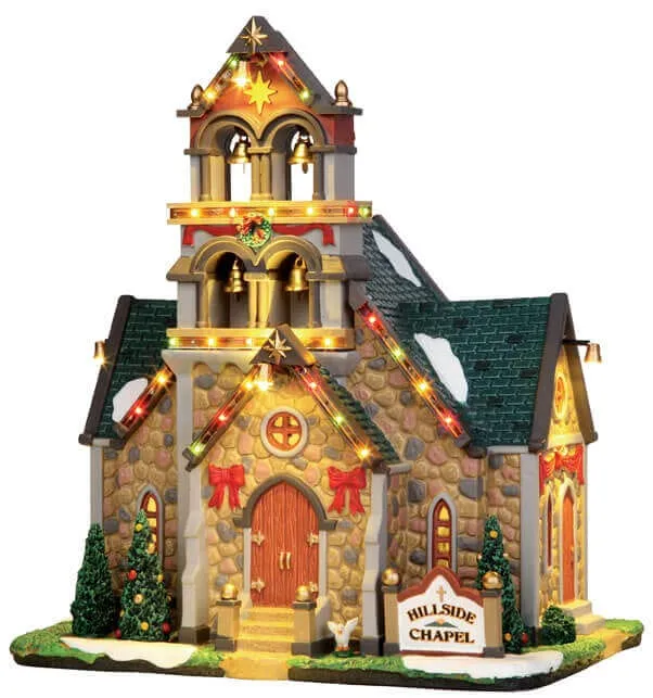 lemax-hillside-bell-chapel-beleuchtete-kapelle-mit-kantenbeleuchtung-f-r-holiday image 1