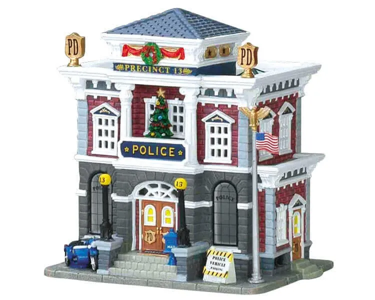 lemax-police-precinct-13-weihnachtsdorf-polizeistation-miniaturhaus image 1