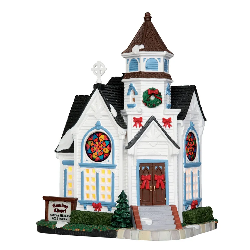 lemax-rosebud-chapel-beleuchtetes-miniatur-kirchenhaus-f-r-weihnachtsdorf image 1