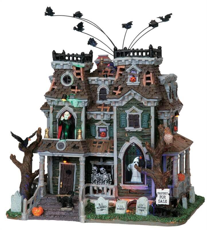 lemax-morbid-manor-spooky-town-haus-mit-blitzeffekt image 1