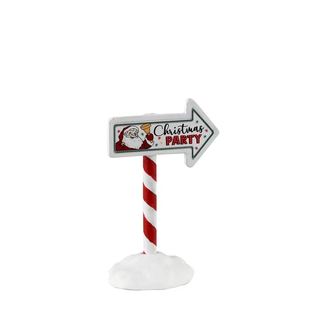 lemax-christmas-party-sign-weihnachts-wegweiser-mit-santa-und-glocke image 1