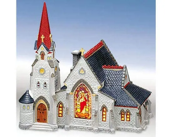 lemax-st-matthew-s-church-beleuchtete-kirche image 1