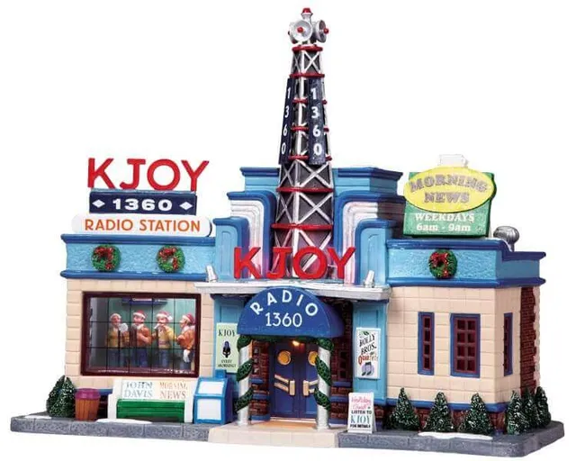 lemax-kjoy-radio-station-beleuchtetes-miniatur-dorfgeb-ude image 1