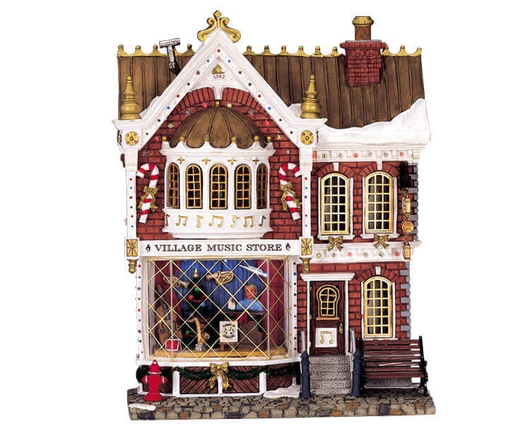 lemax-village-music-store-musikgesch-ft-miniaturhaus image 1