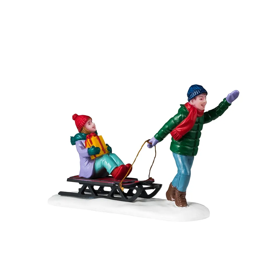 lemax-christmas-eve-visit-schlitten-figuren image 1