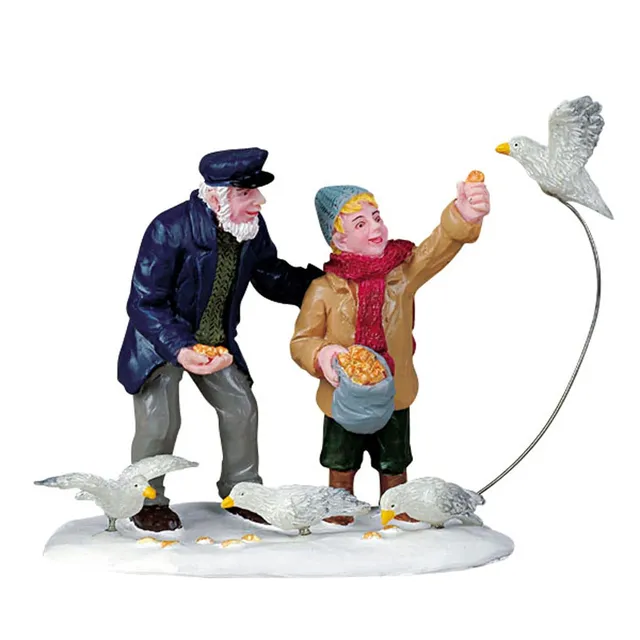 lemax-feeding-seagulls-figurenszene-mit-m-wenf-tterung-f-r-weihnachtsd-rfer image 1