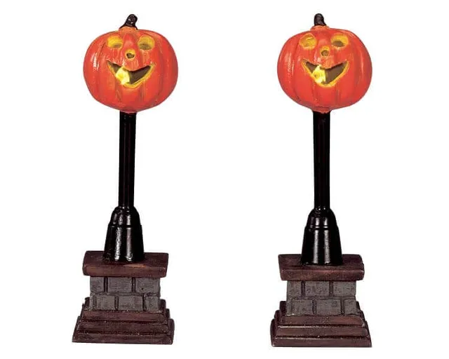 lemax-pumpkin-street-lamp-spooky-town-laterne image 1