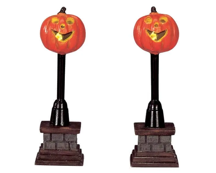 lemax-pumpkin-street-lamp-spooky-town-laterne image 1