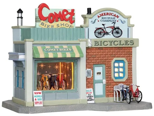 lemax-comet-bike-shop-weihnachts-fahrradladen-miniatur image 1