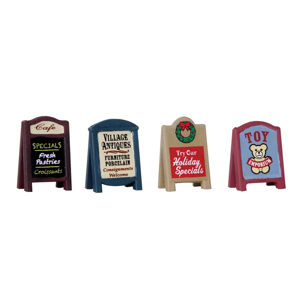 lemax-village-signs-set-of-4-wegweiser-miniaturzubeh-r image 1