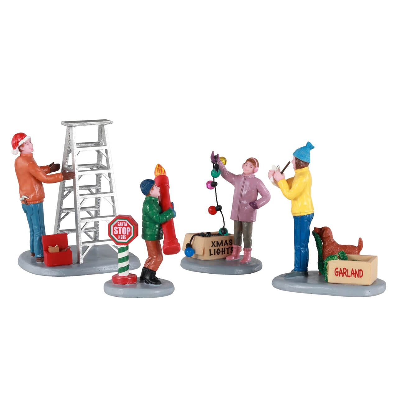 lemax-getting-ready-to-decorate-vail-village-figuren-set-familie image 1