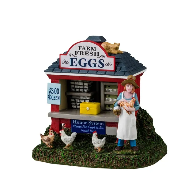 lemax-harvest-crossing-egg-cellent-egg-stand-bauernmarkt-figur-mit-h-hnern image 1