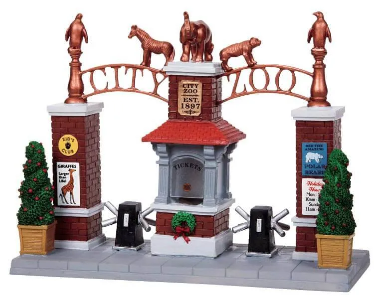 lemax-city-zoo-entrance-miniatur-zooeingang-mit-deko image 1