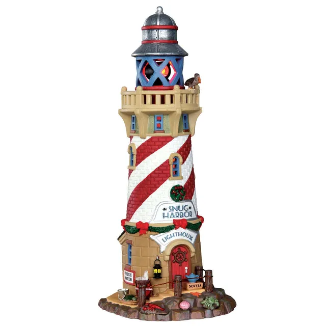 lemax-snug-harbor-lighthouse-miniatur-leuchtturm-mit-rotierendem-leuchtfeuer image 1