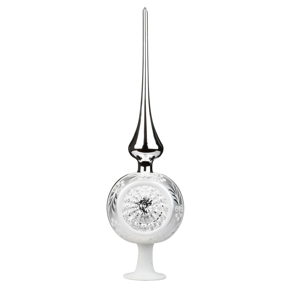 inge-glas-traditioneller-reflex-baumspitze-36-cm-silber-glanz image 1