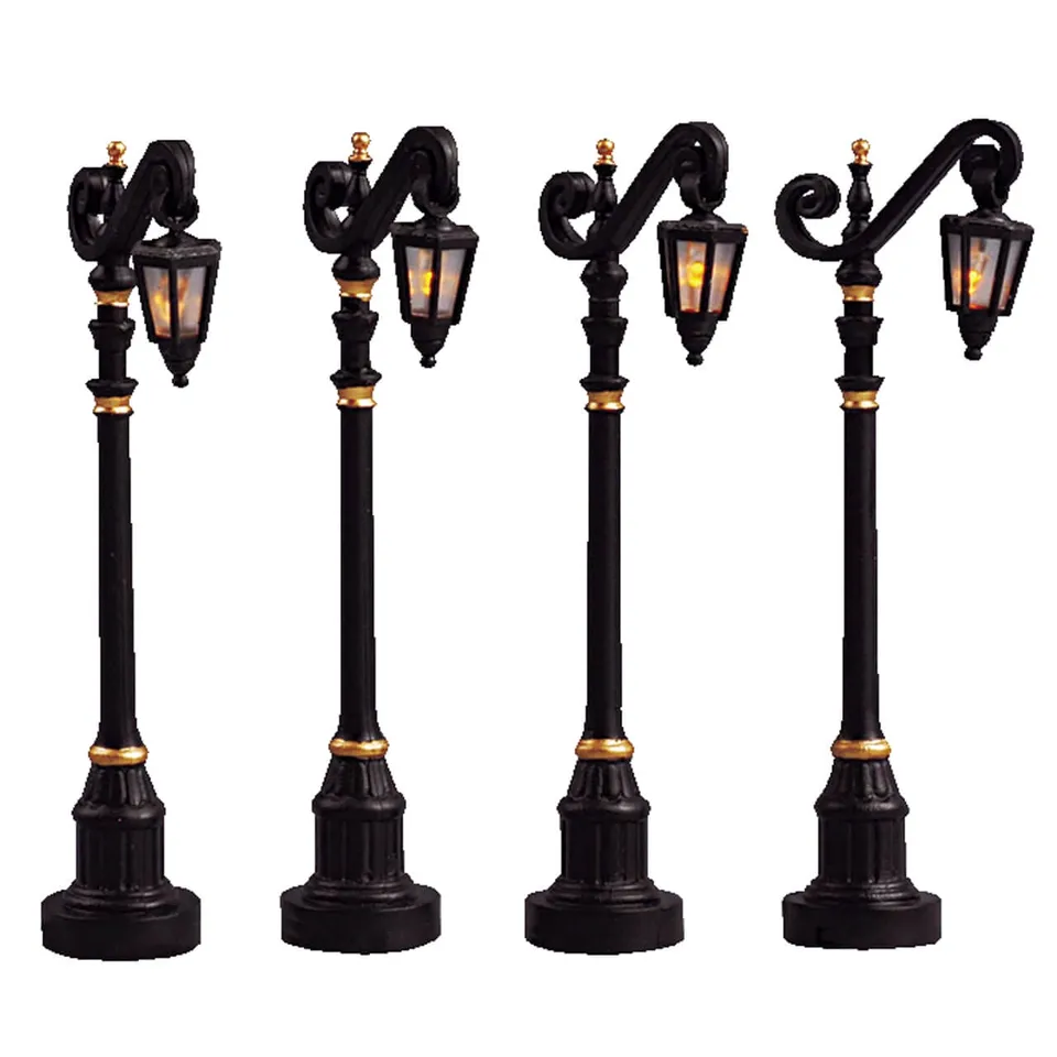 lemax-colonial-street-lamp-4er-set-dorf-stra-enlaternen image 1