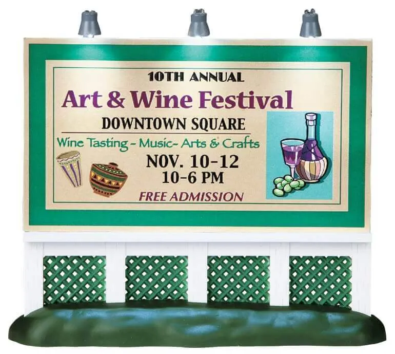 lemax-art-wine-festival-billboard-miniatur-werbeschild-zubeh-r image 1