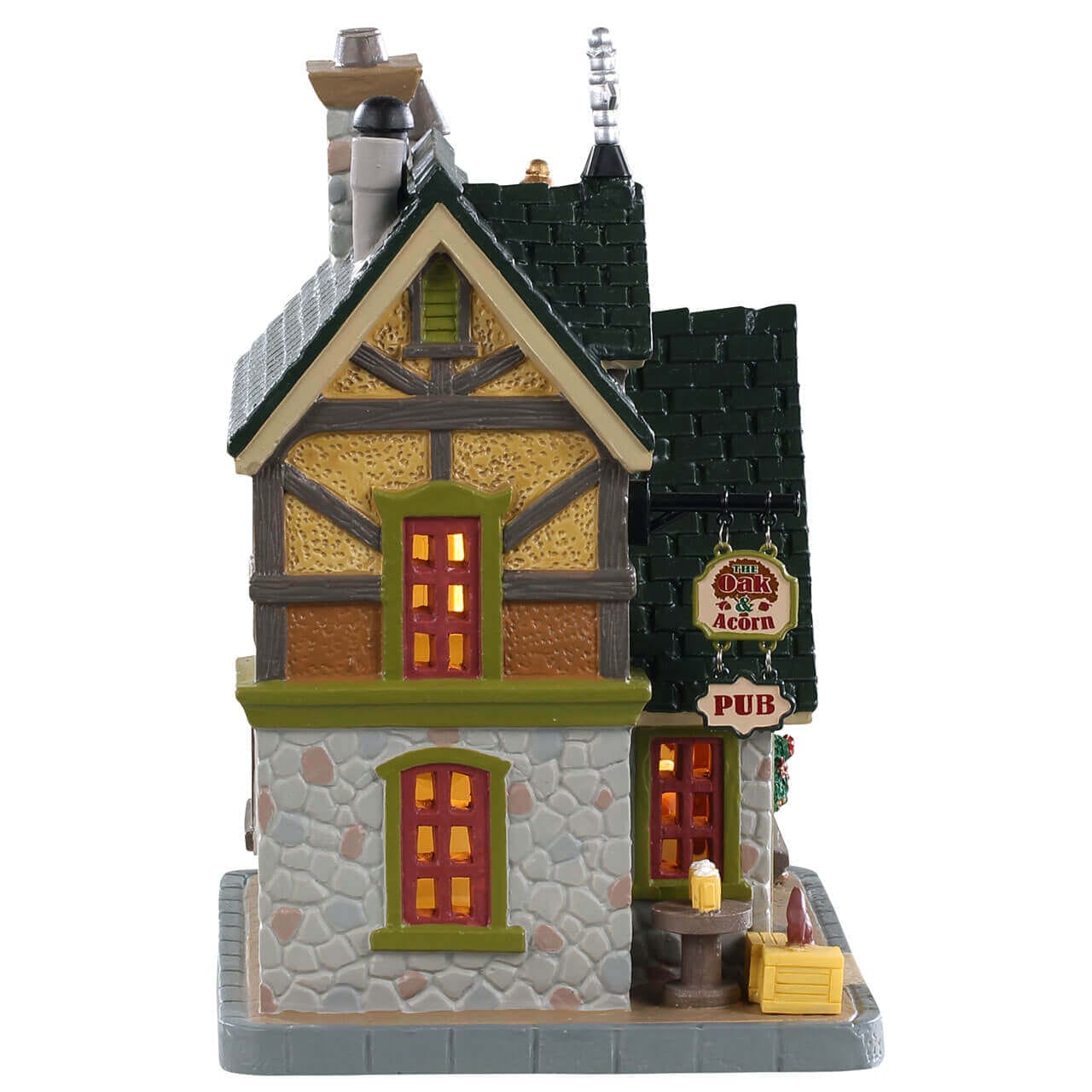 lemax-the-oak-and-acorn-pub-beleuchtetes-dorf-pub-haus image 3