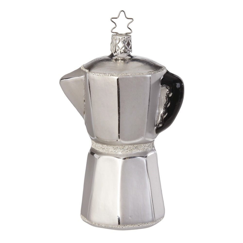 inge-glas-espressokanne-christbaumkugel-10-5-cm-silber image 1