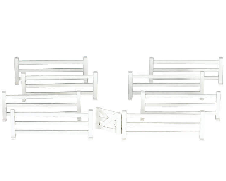 lemax-white-rail-fence-weihnachtsdorf-zaun-set image 2