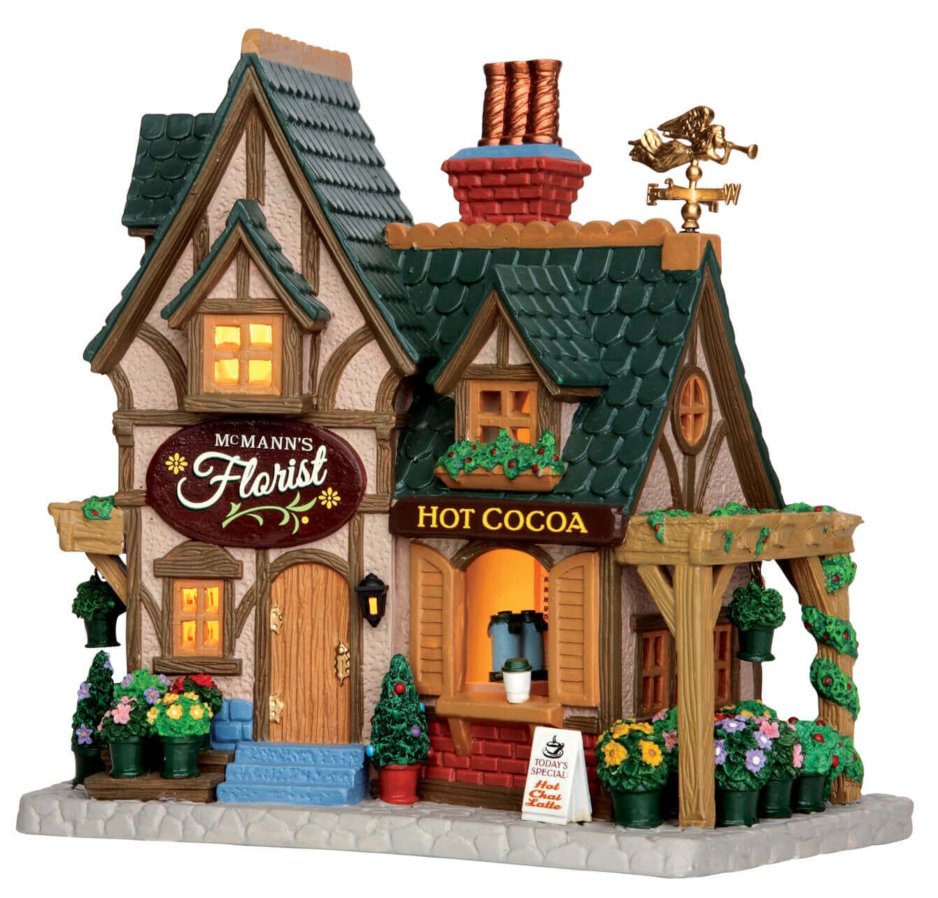 lemax-mcmann-s-florist-laden-beleuchtetes-weihnachtsdorf-geb-ude image 1