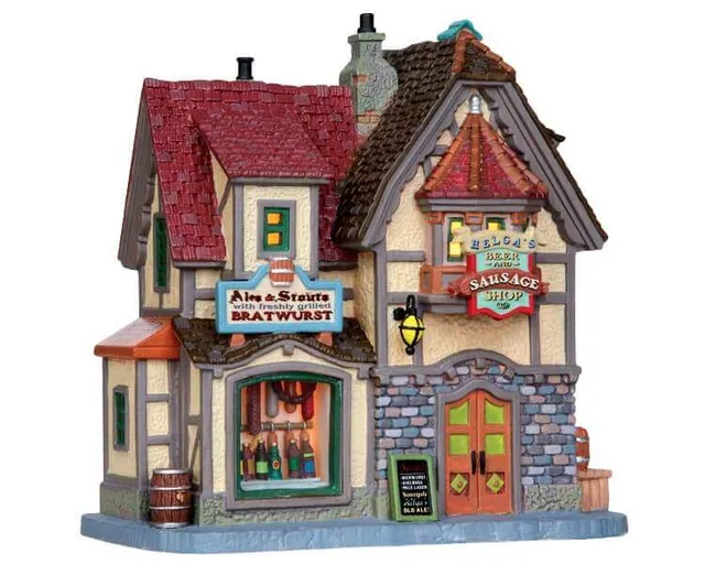 lemax-helga-s-beer-sausage-shop-beleuchtetes-miniaturhaus image 1