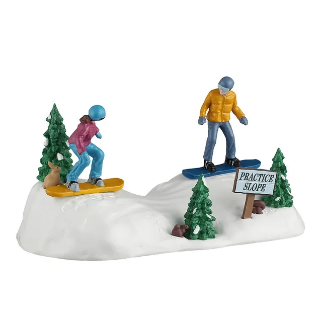 lemax-snowboarding-practice-vail-village-miniatur-szene image 1