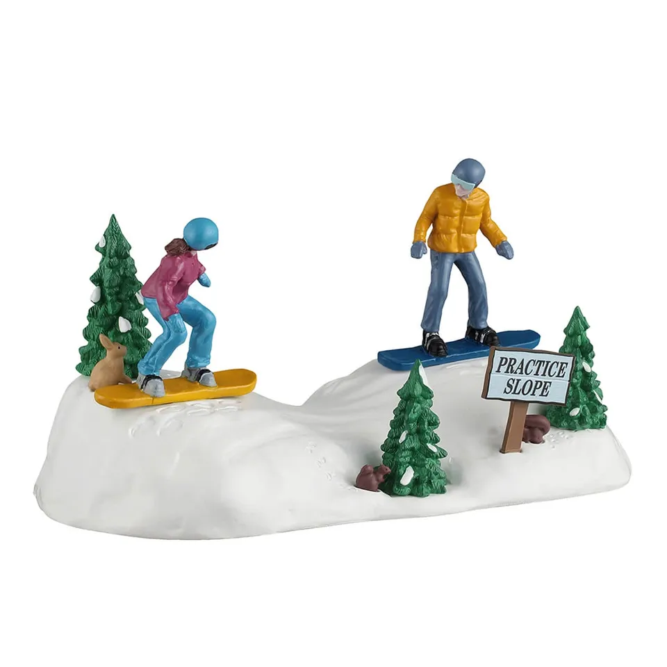 lemax-snowboarding-practice-vail-village-miniatur-szene image 1