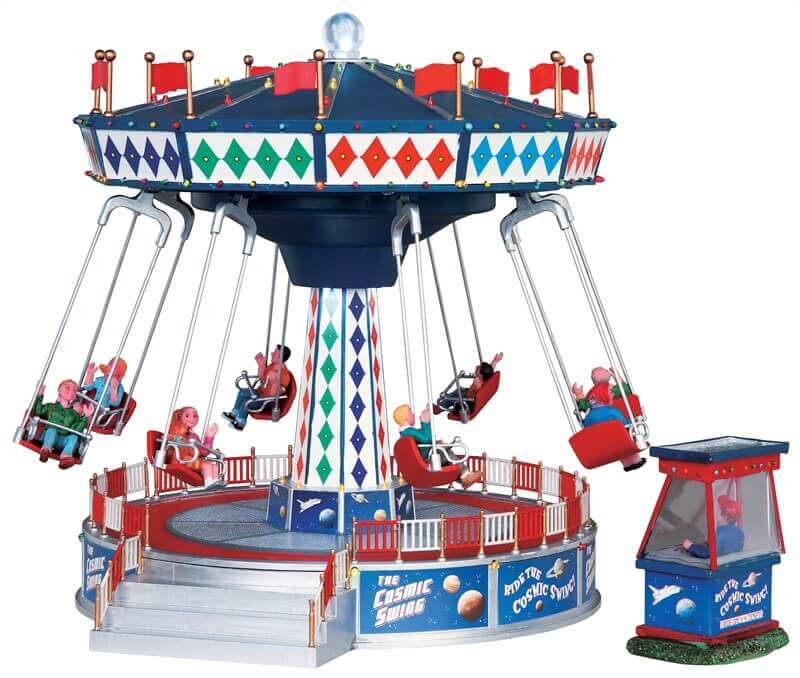 lemax-the-cosmic-swing-set-of-2-miniatur-fahrgesch-ft-karussell image 1