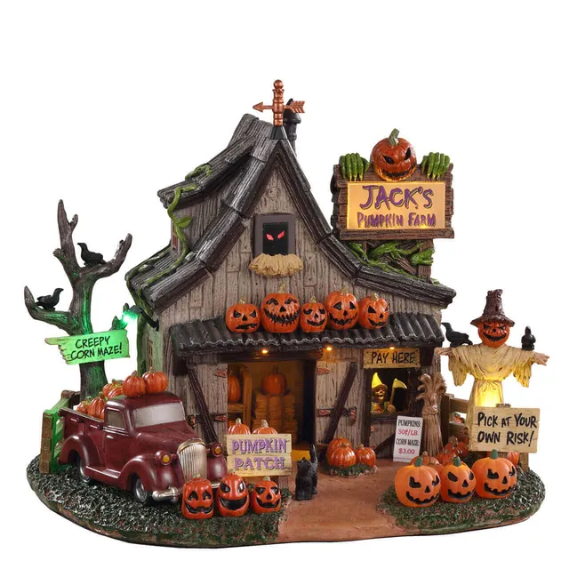 lemax-jack-s-pumpkin-farm-beleuchtetes-miniatur-geb-ude-spooky-town image 1