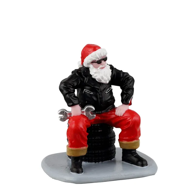 lemax-cool-santa-miniaturfigur-mit-lederjacke image 1