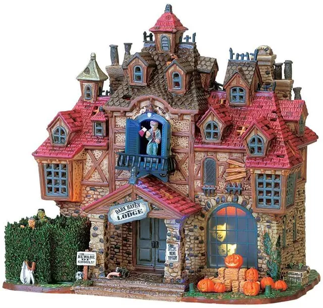 lemax-dark-haven-lodge-gruselhaus-mit-animation-spooky-town image 1