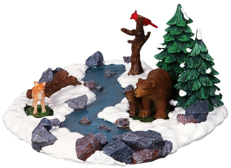 lemax-bears-by-river-b-ren-am-fluss-miniaturszene image 2