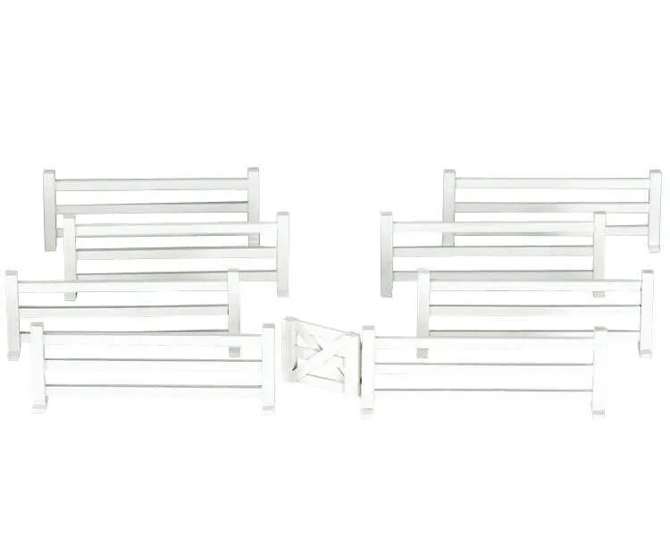 lemax-white-rail-fence-weihnachtsdorf-zaun-set image 1
