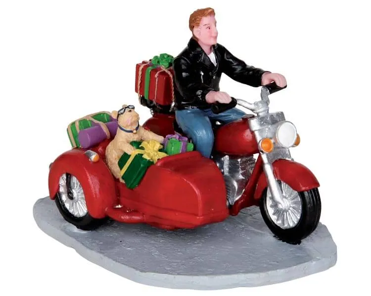 lemax-side-car-santa-weihnachtsfigur-santa-mit-beiwagen image 1