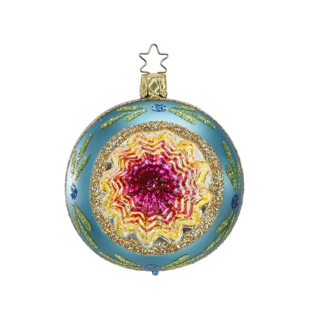 inge-glas-funkelnder-reflex-t-rkis-christbaumkugel-aus-glas-8-cm image 1