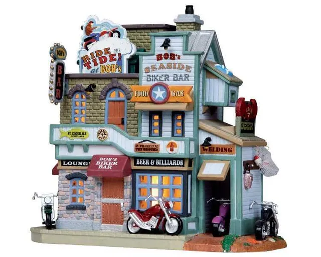 lemax-bob-s-seaside-biker-bar-miniaturgeb-ude-f-r-weihnachtsdorf image 1