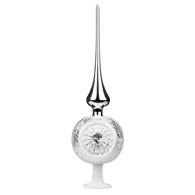 inge-glas-traditioneller-reflex-baumspitze-36-cm-silber-glanz image 1