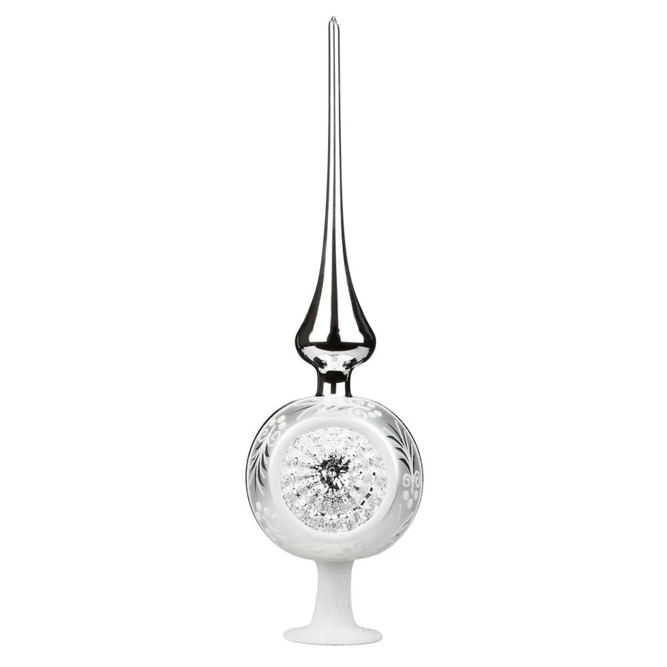 inge-glas-traditioneller-reflex-baumspitze-36-cm-silber-glanz image 1