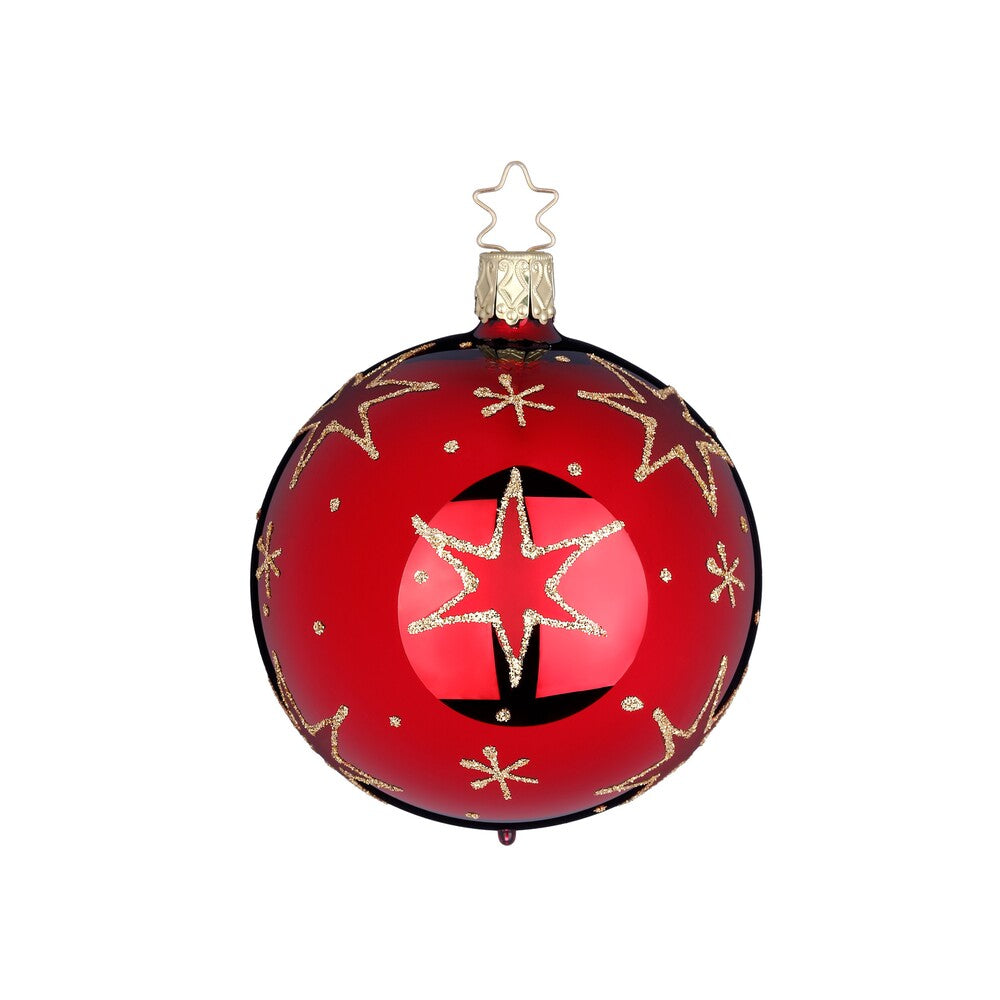 inge-glas-funkelnde-sterne-christbaumkugel-6-cm-rot image 1