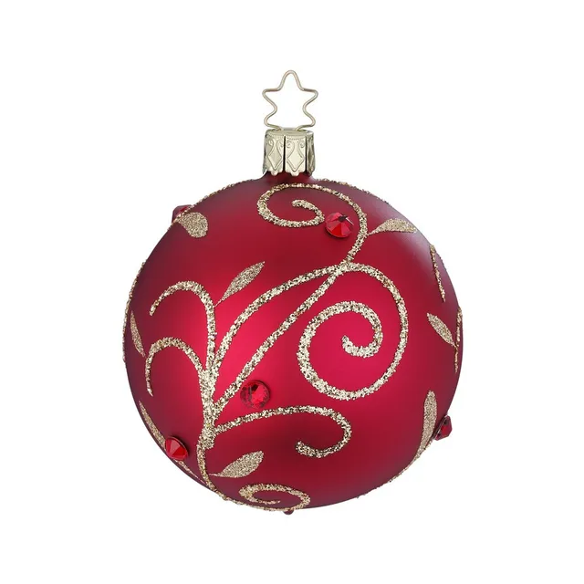 inge-glas-prachtvolles-funkeln-christbaumkugel-8-cm-rot image 1