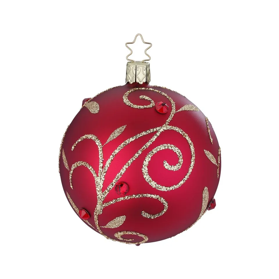 inge-glas-prachtvolles-funkeln-christbaumkugel-8-cm-rot image 1