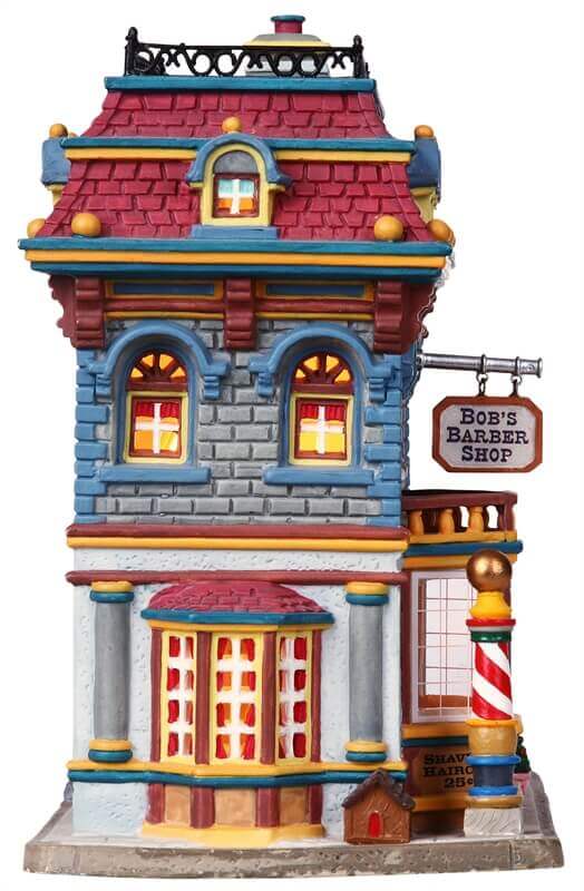 lemax-bob-s-barber-shop-the-shoe-shiner-holidays-seasons-haus-set image 2