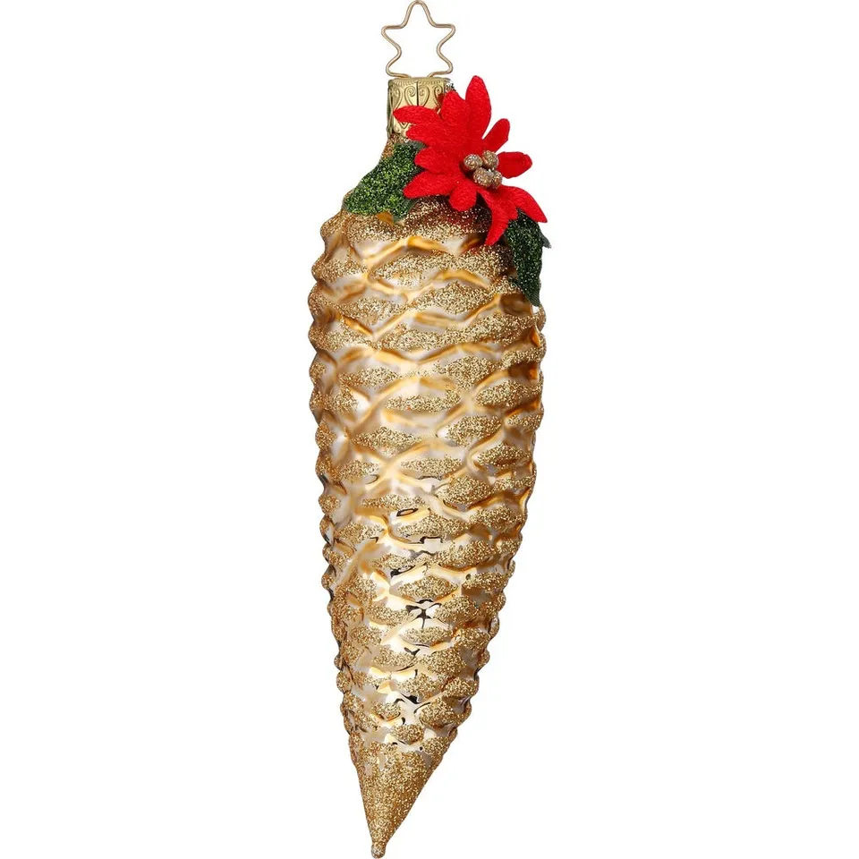 inge-glas-weihnachtszapfen-christbaumschmuck-13-5-cm-gold image 1