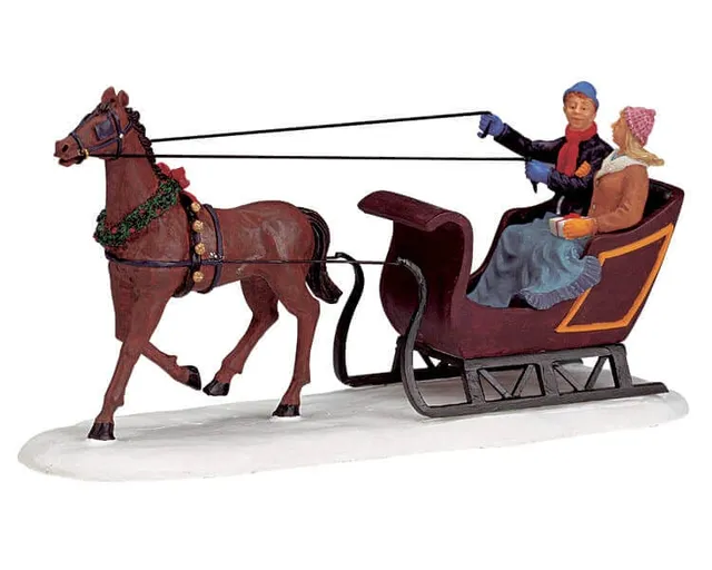 lemax-dashing-through-the-snow-weihnachtsfigur-schlitten image 1